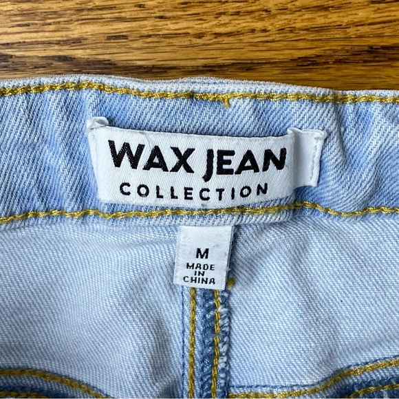 SALE. Wax Jeans, High Waist Stretchy Jean Short Wash Distressed Raw, Size Med - Picture 3 of 6